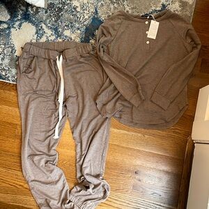Brown pajama set (top and pants)